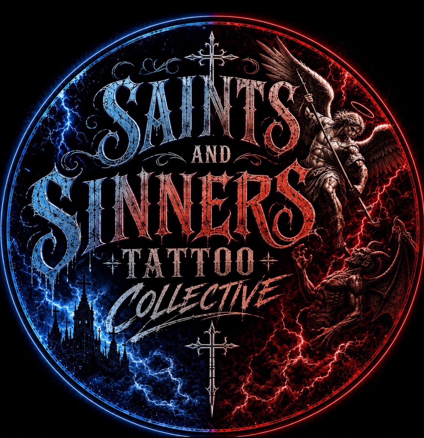 Saints and Sinners Tattoo Collective emblem